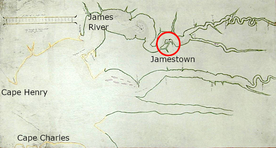 the English settled far upriver at Jamestown to minimize the risk of a Spanish attack