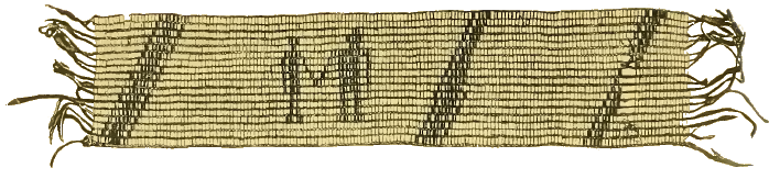 negotiations involving the Iroquois in New York and Pennsylvania including presentation of wampum belts with different color beads creating specific patterns to emphasize key points or words spoken by the Native American leaders, and those belts could be brought to future meetings to renew understandings and commitments - while the colonists preferred to document negotiations in written treaties