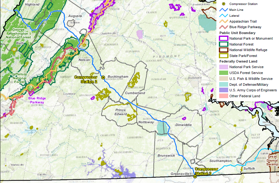 by 2016, Dominion had adjusted the route of the proposed Atlantic Coast Pipeline