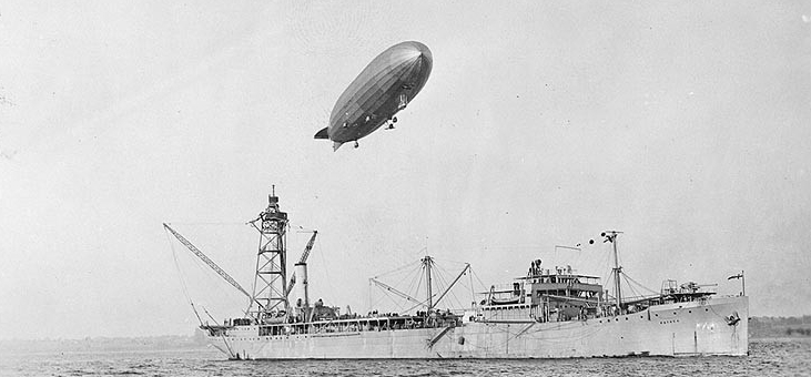 the USS Patoka had a mooring mast to support airships traveling over the ocean