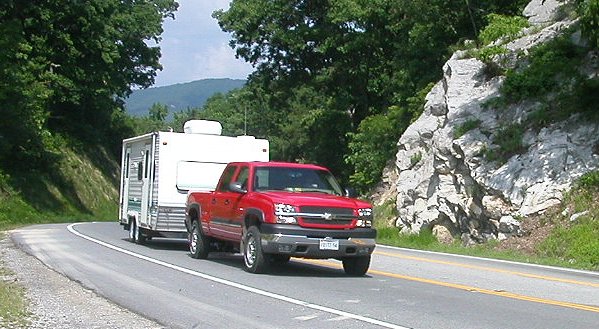 travel trailer where Appalachian Trail crosses Route 311