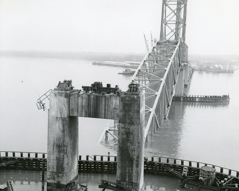 a tanker hit the Benjamin Harrison Memorial Bridge in 1977, demonstrating the risk of a damaged bridge blocking the shipping channel