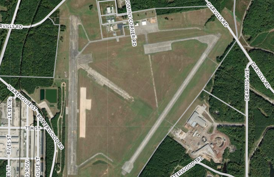 Allen C. Perkinson Airport (Blackstone Army Airfield) was built as part of Fort Pickett (now Fort Barfoot)