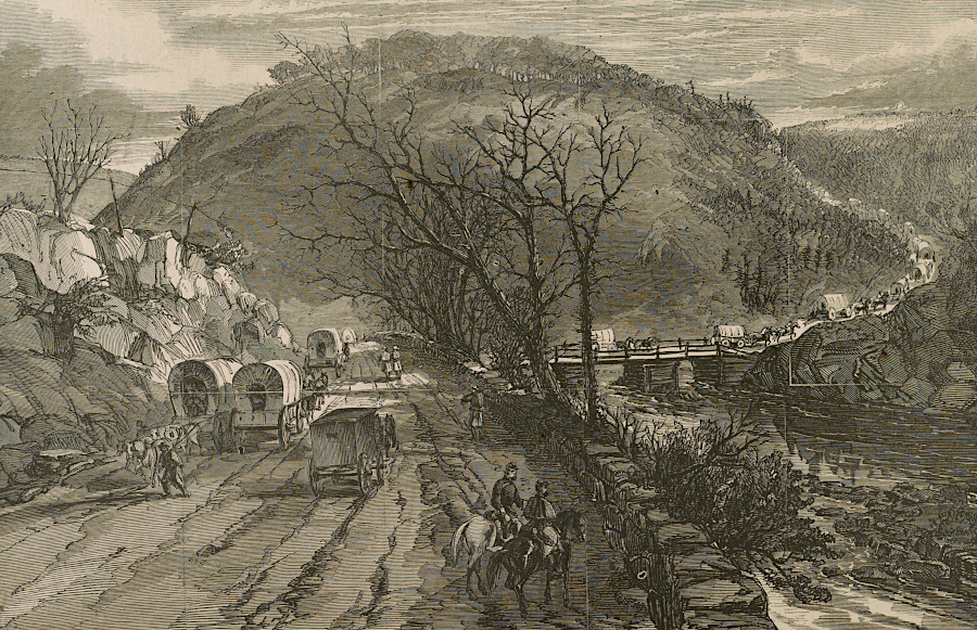upstream from Washington, DC, Union forces brought supplies across Chain Bridge throughout the Civil War
