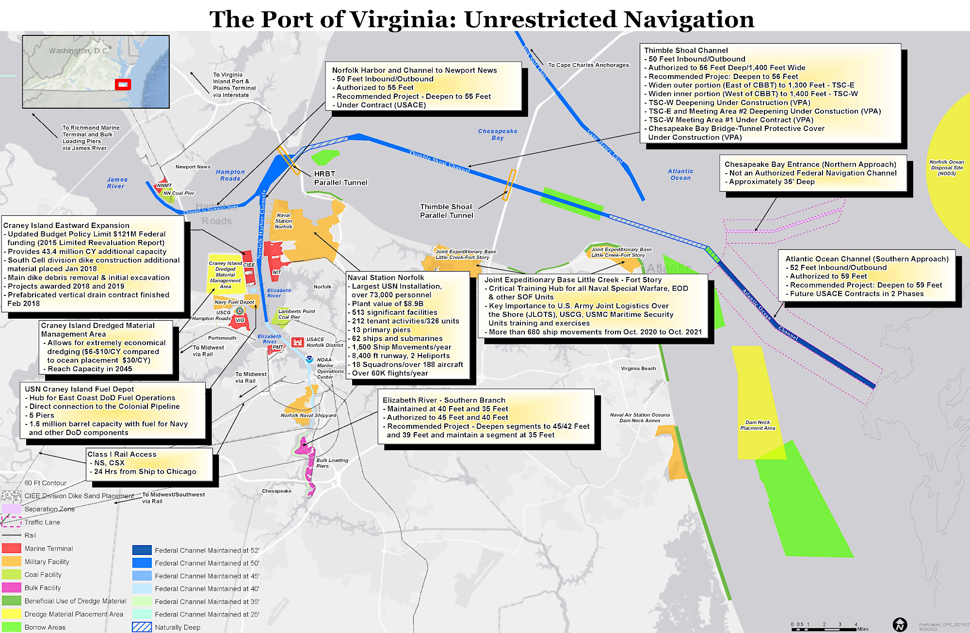 the Norfolk Harbor and Channels Improvement Project ensures Norfolk offers the deepest shipping channel on the Atlantic Coast