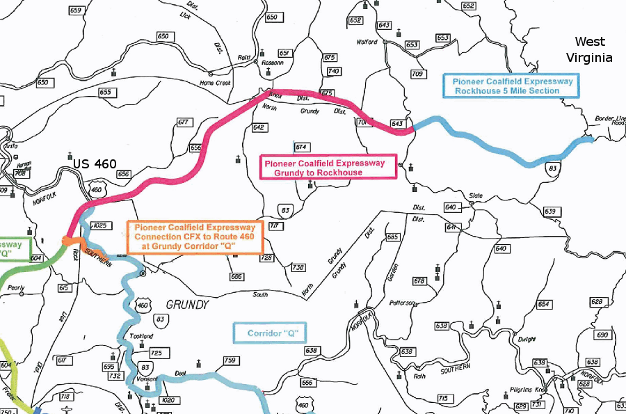the Coalfields Expressway, from West Virginia/Buchanan County line to US 460 (and ultimately connecting to Pound in Wise County), is supposed to stimulate economic development in Southwestern Virginia