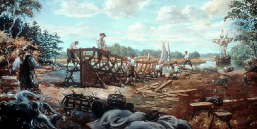 one of the first industries in the colony of Virginia was shipbuilding