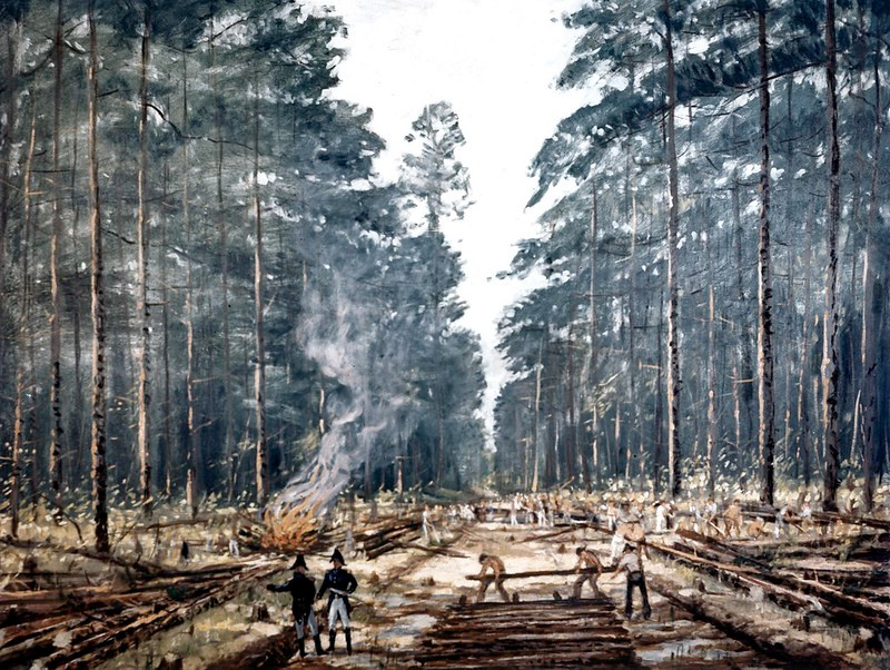 troops could construct corduroy roads, so long as timber was available