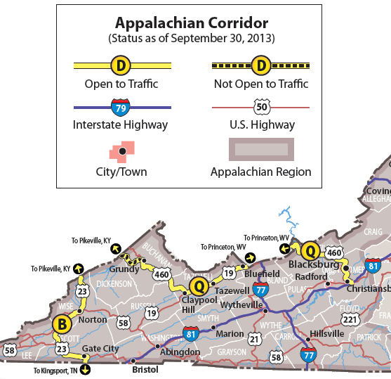 the last highway improvements funded as part of Corridor Q are next to the Kentucky border