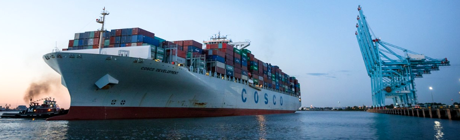 the 2017 visit of the COSCO Development, with a 13,000 TEU capacity, demonstrated Norfolk could handle the largest container ships that could pass through the widened Panama Canal