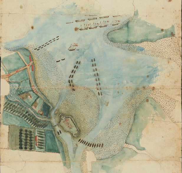 American guns on Craney Island blocked an attempted amphibious landing by the British in 1813