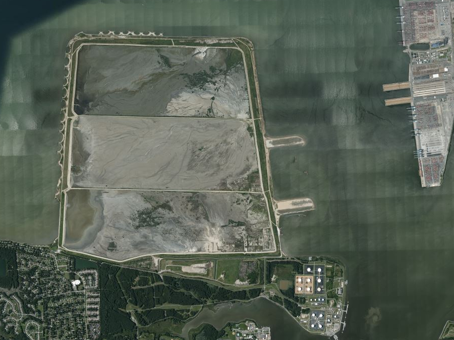 the Craney Island Dredged Material Management Area is divided into three cells