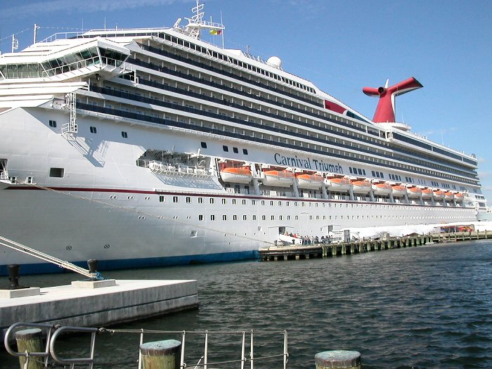 Carnival cruise ship at Nauticus, in Norfolk