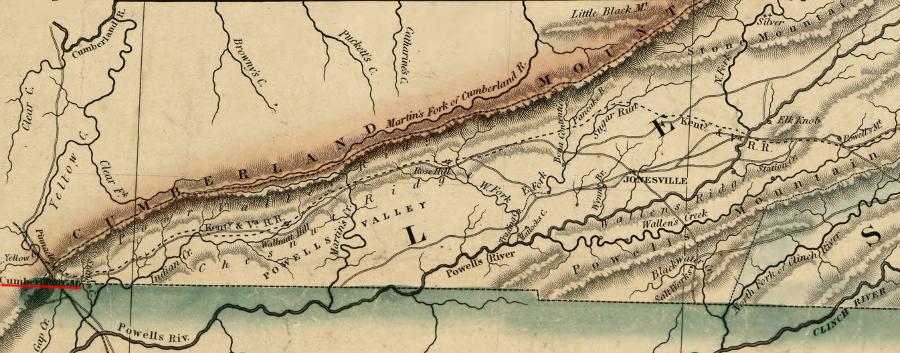 the Wilderness Road crossed the Appalachian Front into Kentucky via Cumberland Gap