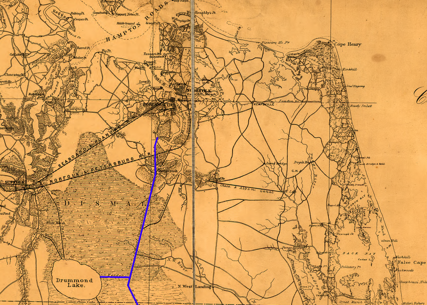 Dismal Swamp canal in southeastern Virginia, 1862