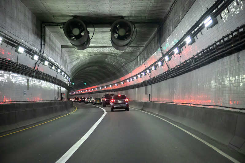 inside the Downtown Tunnel beneath the Elizabeth River