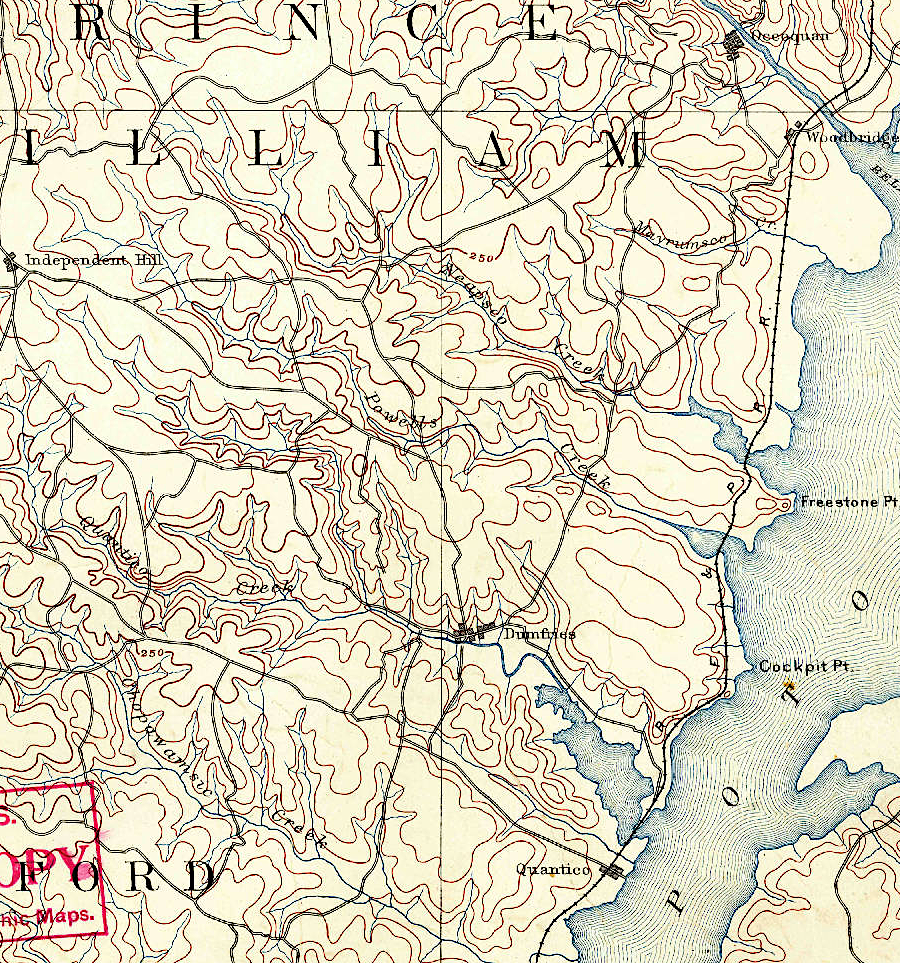 in 1890, there was a limited number of roads in rural Prince William County