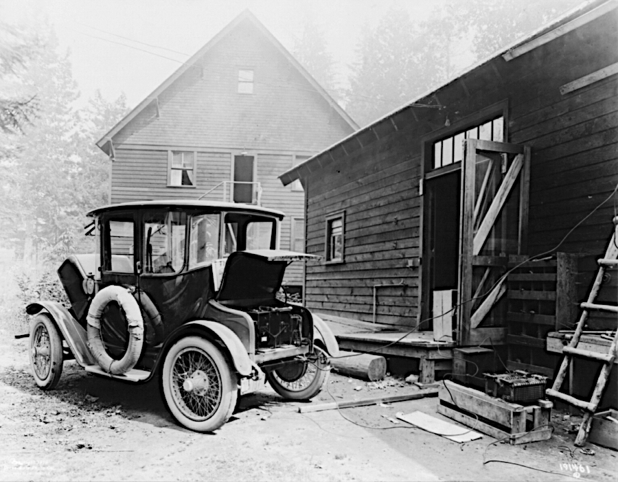 electric vehicles are not a new concept - this one was recharging in 1919