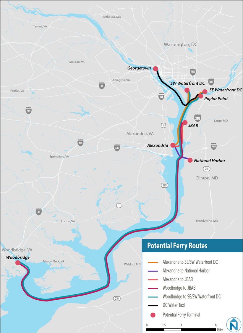 19 possible options for different ferry routes were considered in 2023