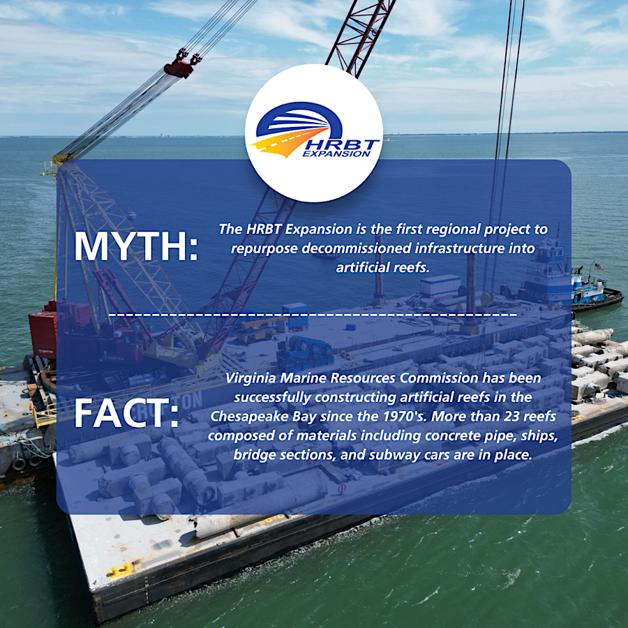 material from the trestles being replaced were recycled into artificial reefs, continuing a reef construction program started 50 years earlier