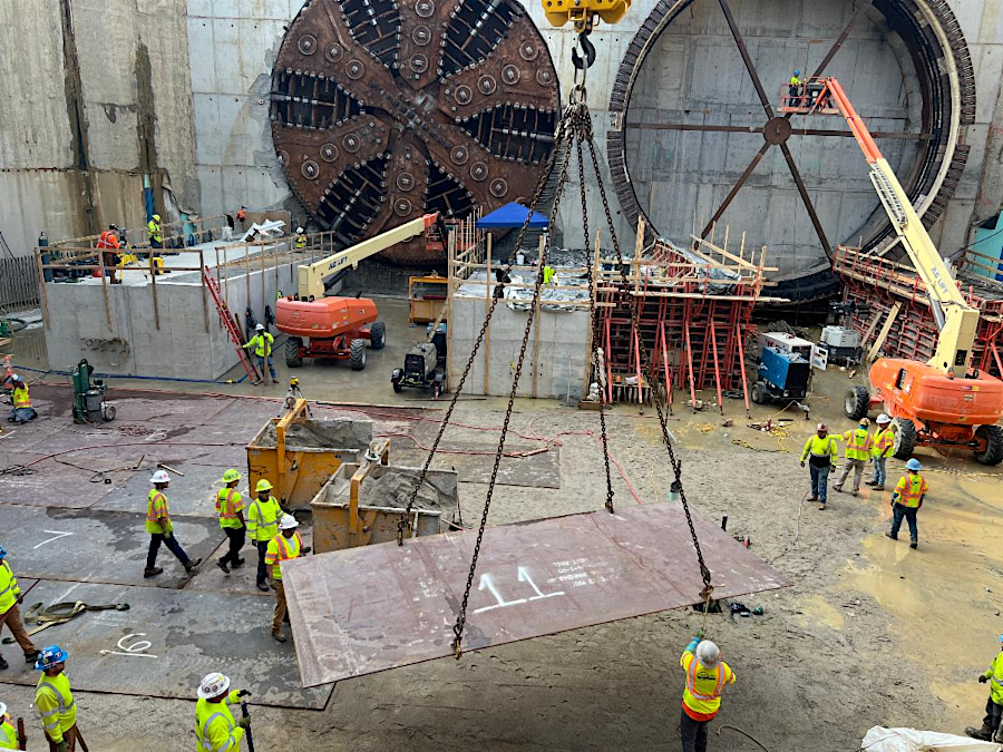 the tunnel boring machine completed the first new tunnel in April, 2024