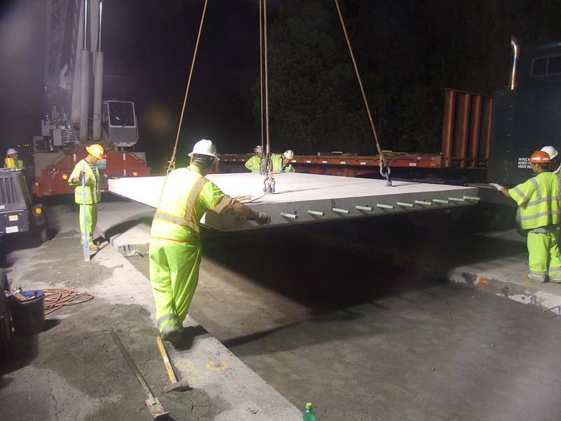 a 2009 repaving project used precast concrete slabs on a ramp lane leading to US-50 West