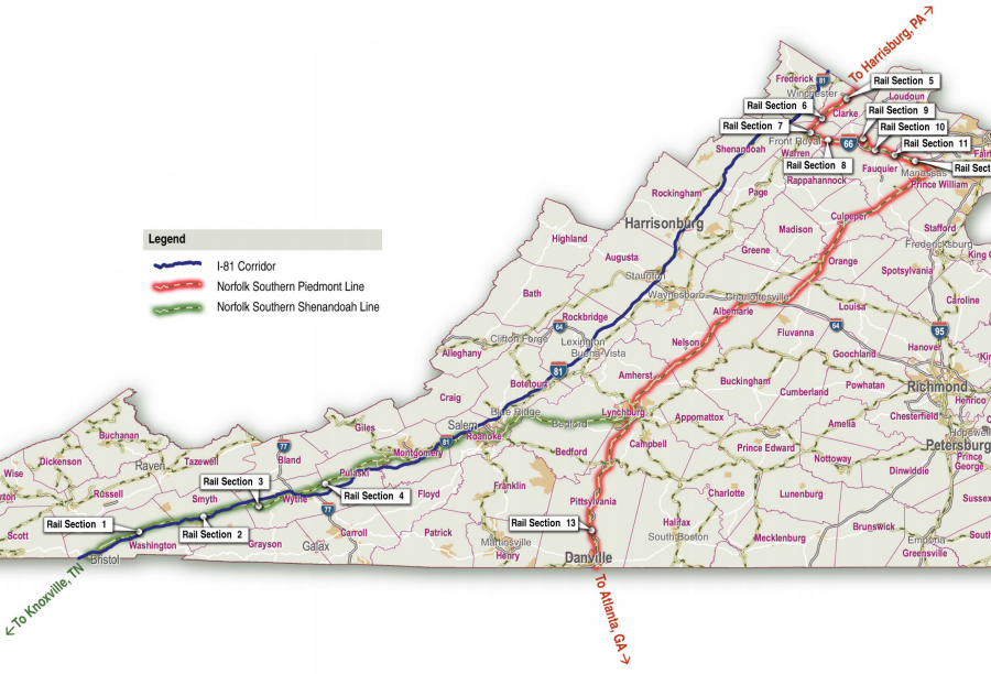 the 2005 Tier I Environmental Impact Statement considered upgrading the Shenandoah rail line between Lynchburg-Bristol