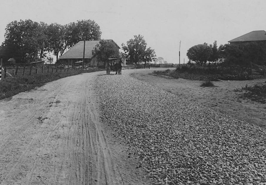 wagons could use macadamized roads, while livestock preferred placing their hooves on the dirt road