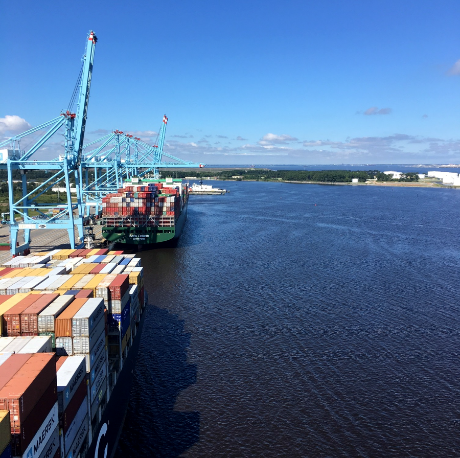 the A. P. Moller (ARM) terminal was developed by the shipping company that delivers Maersk containers