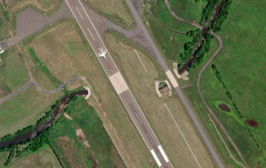 the runway at Manassas Regional Airport was built over top of Broad Run