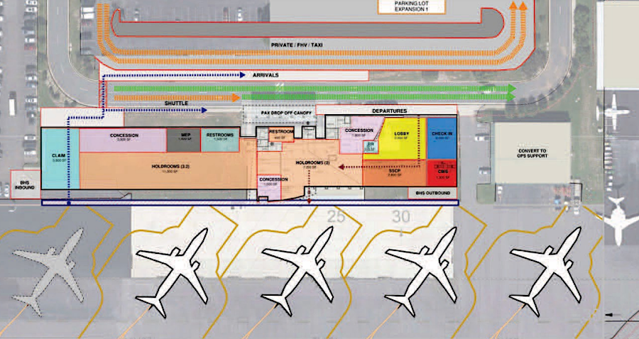Avports proposed to expand the terminal and install 4-6 gates at Manassas Regional Airport