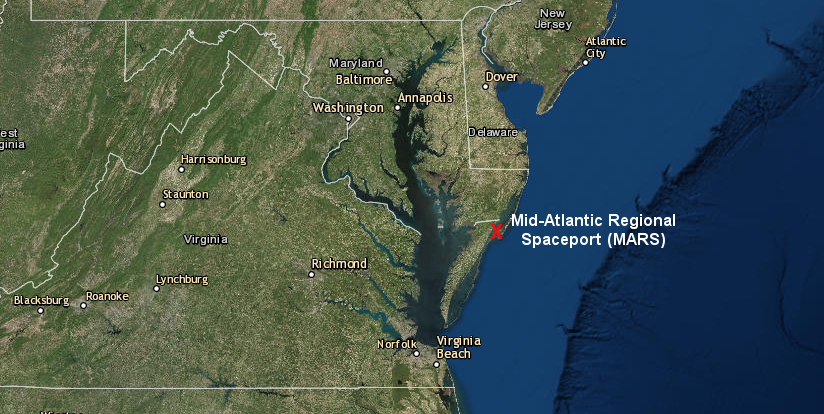 the Mid-Atlantic Regional Spaceport is located where launch failures will affect fish, not people