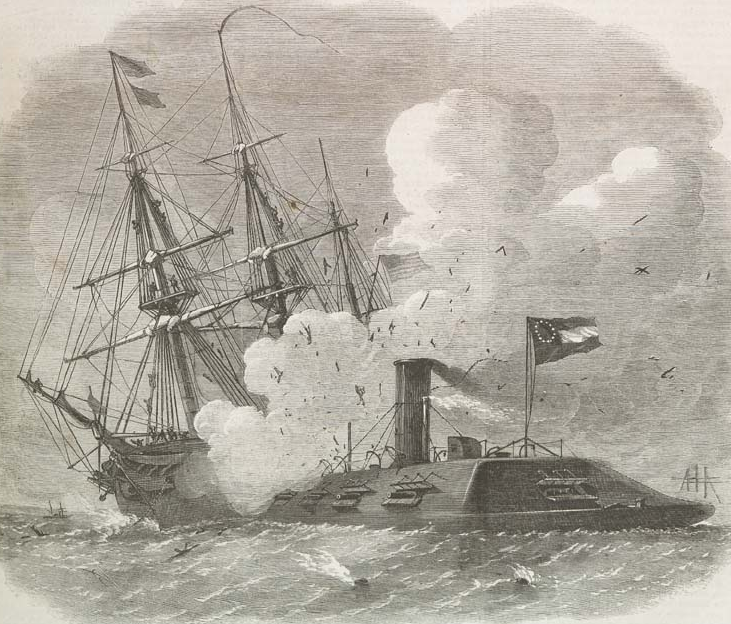 before the USS Monitor arrived, the CSS Virginia was able to destroy wooden warships that could not sail away fast enough