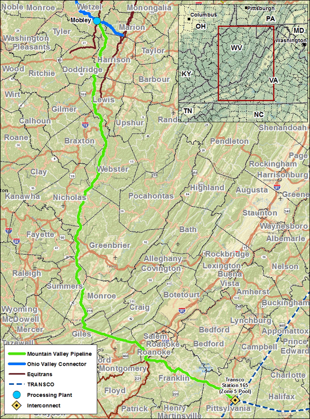 the revised route of the Mountain Valley Pipeline avoided Floyd County