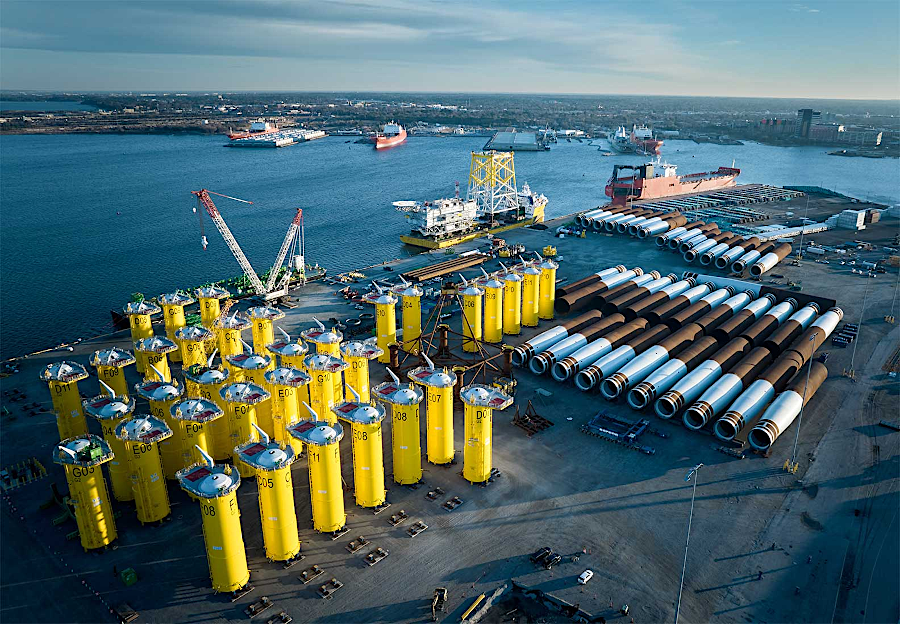 materials for 176 wind turbines were staged at Portsmouth Marine Terminal (PMT) before installation at the Coastal Virginia Offshore Wind project