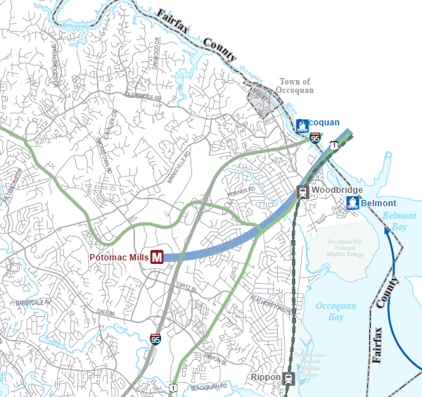 the 2008 Prince William County Comprehensive Plan included wish-list projects for a commuter ferry on the Potomac River, and an extension of Metrorail to Potomac Mills