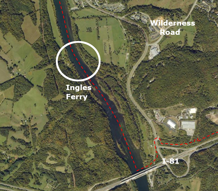 William Ingles started a ferry for colonists to cross the New River in 1762