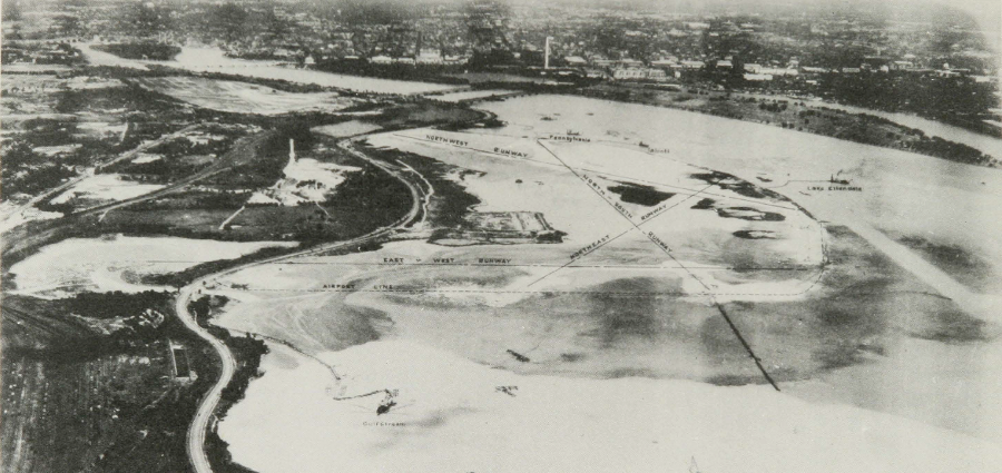 National Airport was built on sediments dredged from the Potomac River, and it was unclear if the facility was located in Virginia