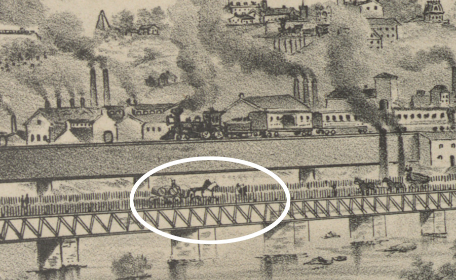 the Free Bridge between Manchester and Richmond, built in 1873, allowed farmers to bring hogsheads of tobacco to market without paying a toll at Mayo's Bridge downstream