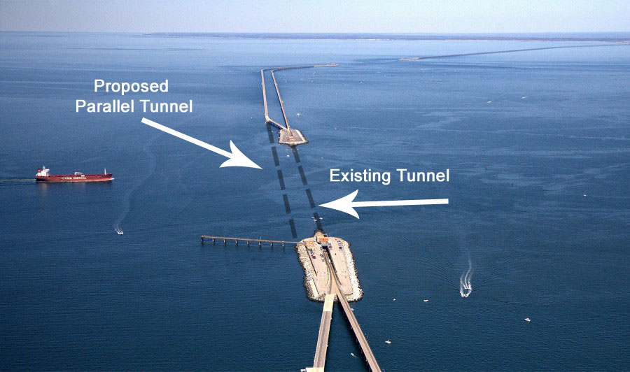 the second tunnel will cross underneath the southern, Thimble Shoals channel
