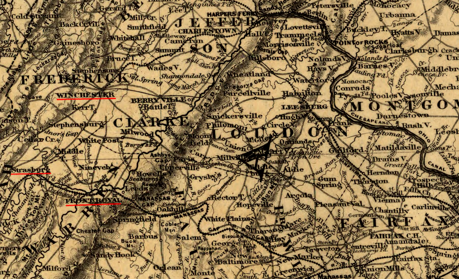 before the Civil War, there was no railroad connecting Winchester and Front Royal/Strasburg