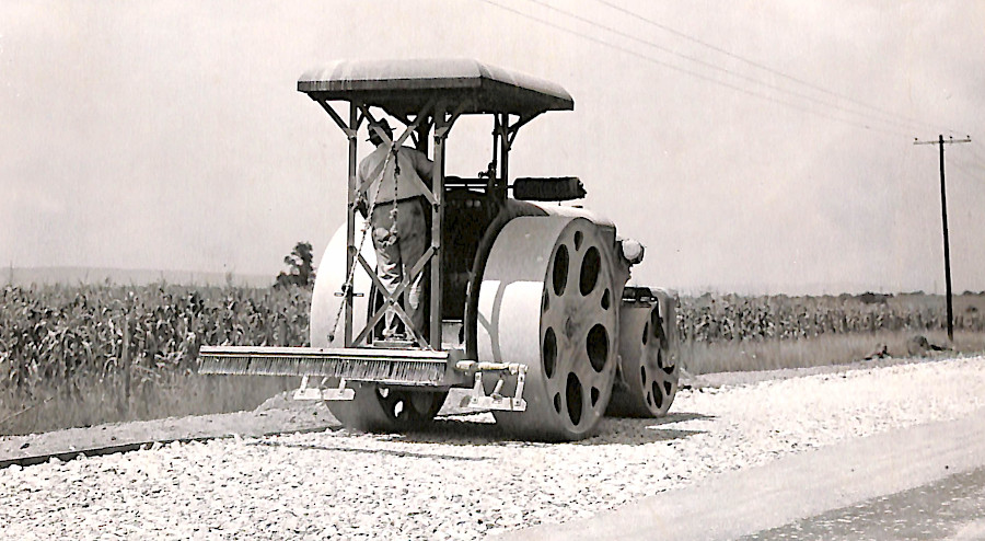 paving  US 11 (former Valley Turnpike) in 1937