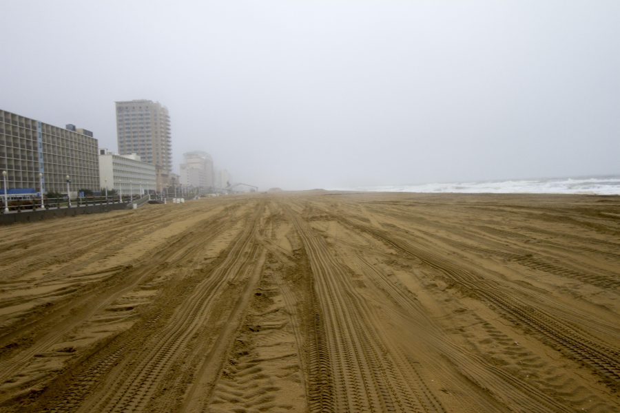 in 2013, the Corps widened the beach in the resort area of Virginia Beach