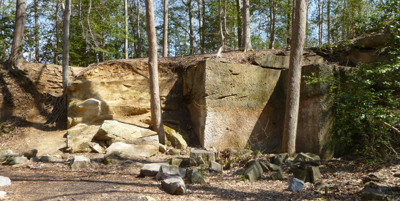 historic granite quarry on Belle Isle, downstream of West End Richmond