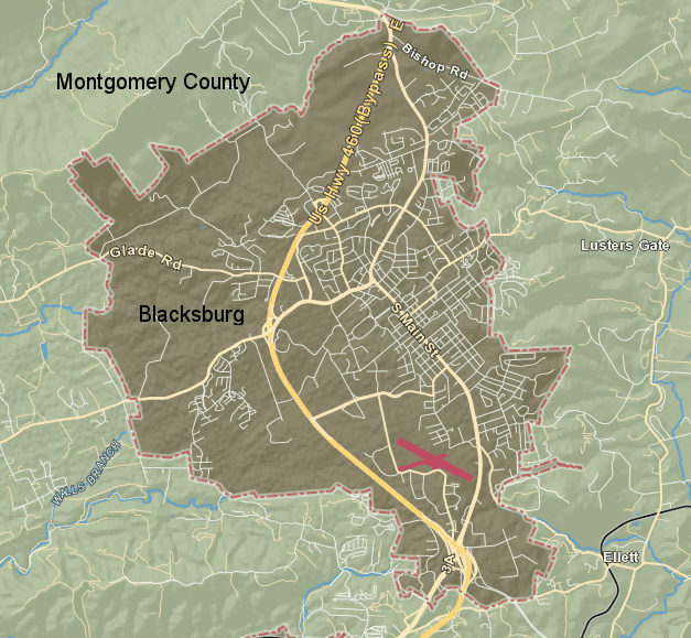 the Town of Blacksburg is a distinct political jurisdiction, but town residents are also residents of Montgomery County and vote/pay taxes in both jurisdictions