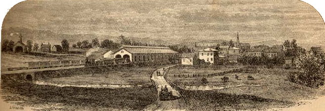 with the arrival of the Virginia and Tennessee Railroad, Bristol became a railroad town