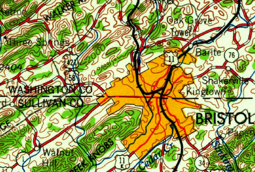 in 1963, before I-81 was built, Route 11 was the main north-south road through Bristol