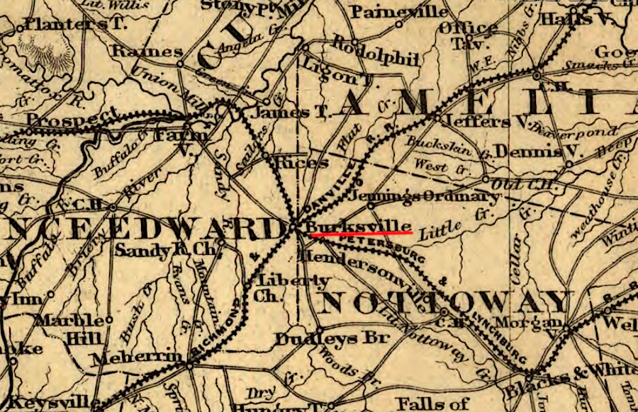 Burkeville never grew into a major town, even though it was a railroad junction