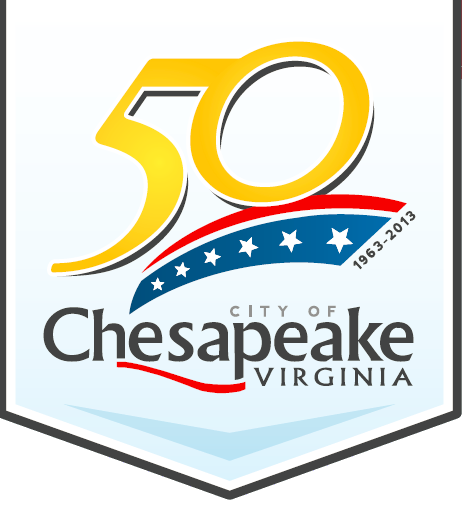 logo for City of Chesapeake, celebrating 50th birthday in 2013