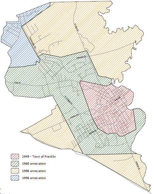 annexations by the Town/City of Franklin